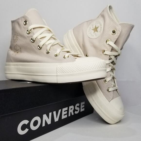 Converse CTAS Lift Platform Hi Top Women Size  8.5 Golden Elements A02205F NWT - Picture 1 of 8